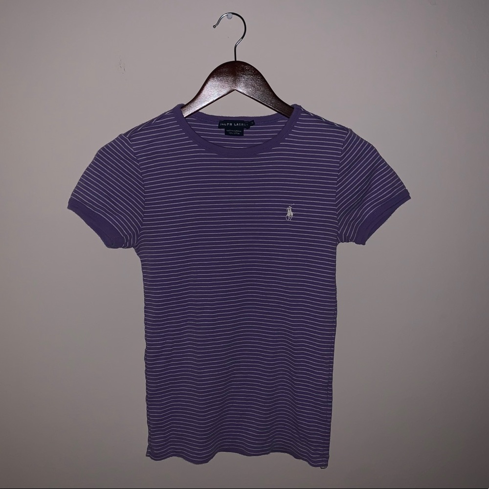 Ralph Lauren Womens Purple Striped Top